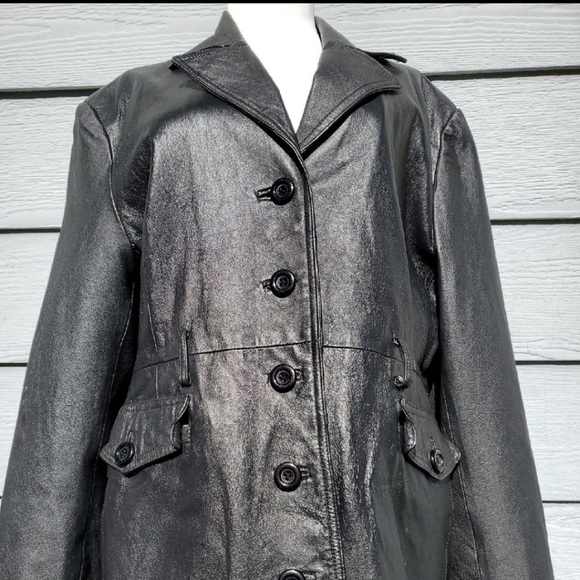 Moda Italy Black Bellagio Leather Jacket - Picture 3 of 8